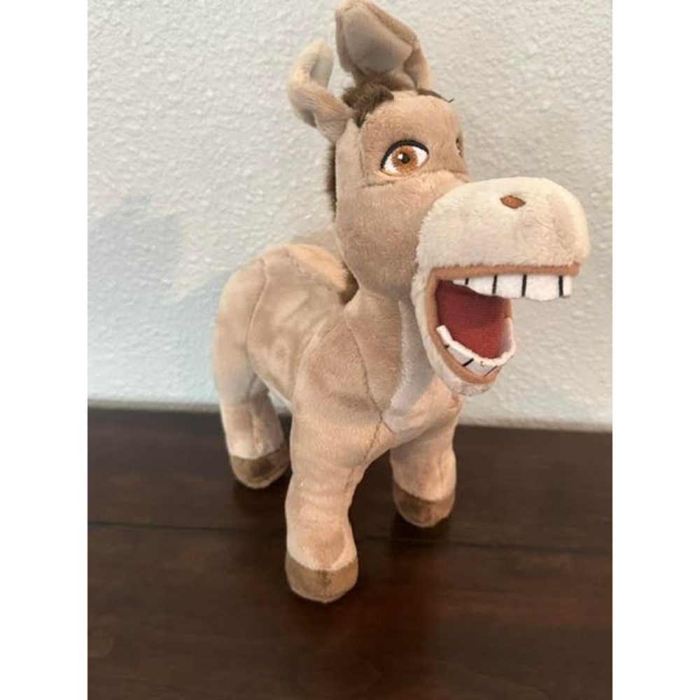 DreamWorks Shrek Donkey Plush Stuffed Animal Toy Brown Tan 10 Inch Movie Plush